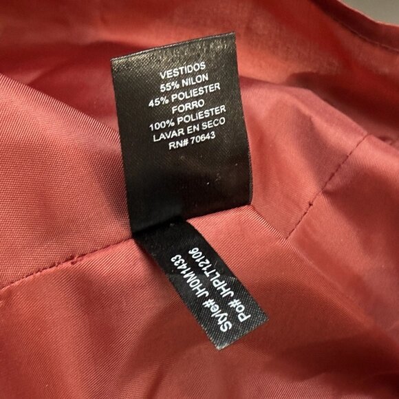 Jessica Howard Midi Party Dress Sz 12 Wine Taffeta Sleeveless Ruffle Fit & Flare - Picture 10 of 10